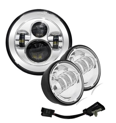 Motorrad 7 zoll Moto LED Scheinwerfer mit 4-1/2 "4,5 zoll LED Hilfs Nebel Vorbei Licht Lampe für harley touren Electra gleiten