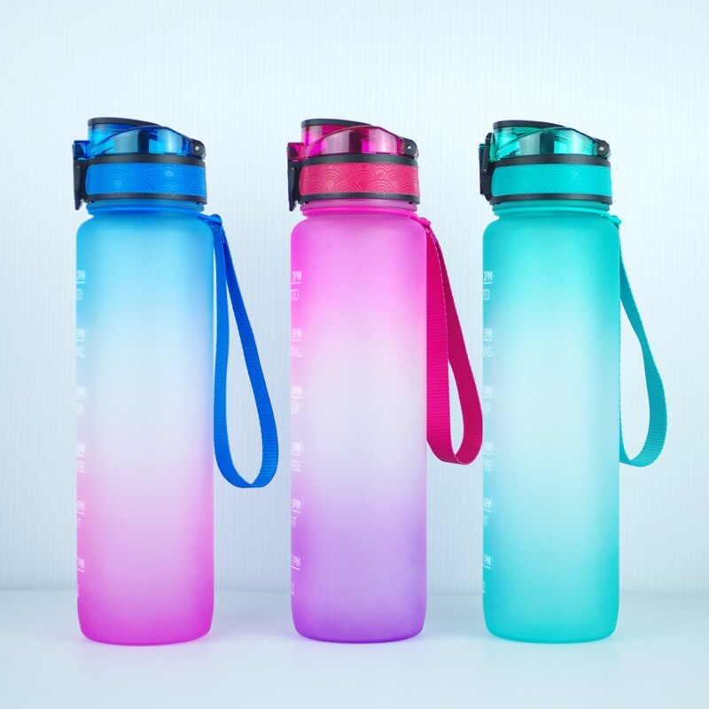 Mi botella de agua de plástico de 1000ml Drinkware Tour deporte al aire libre de la escuela sello con cierre hermético Gourde escalada espacio taza botella de agua