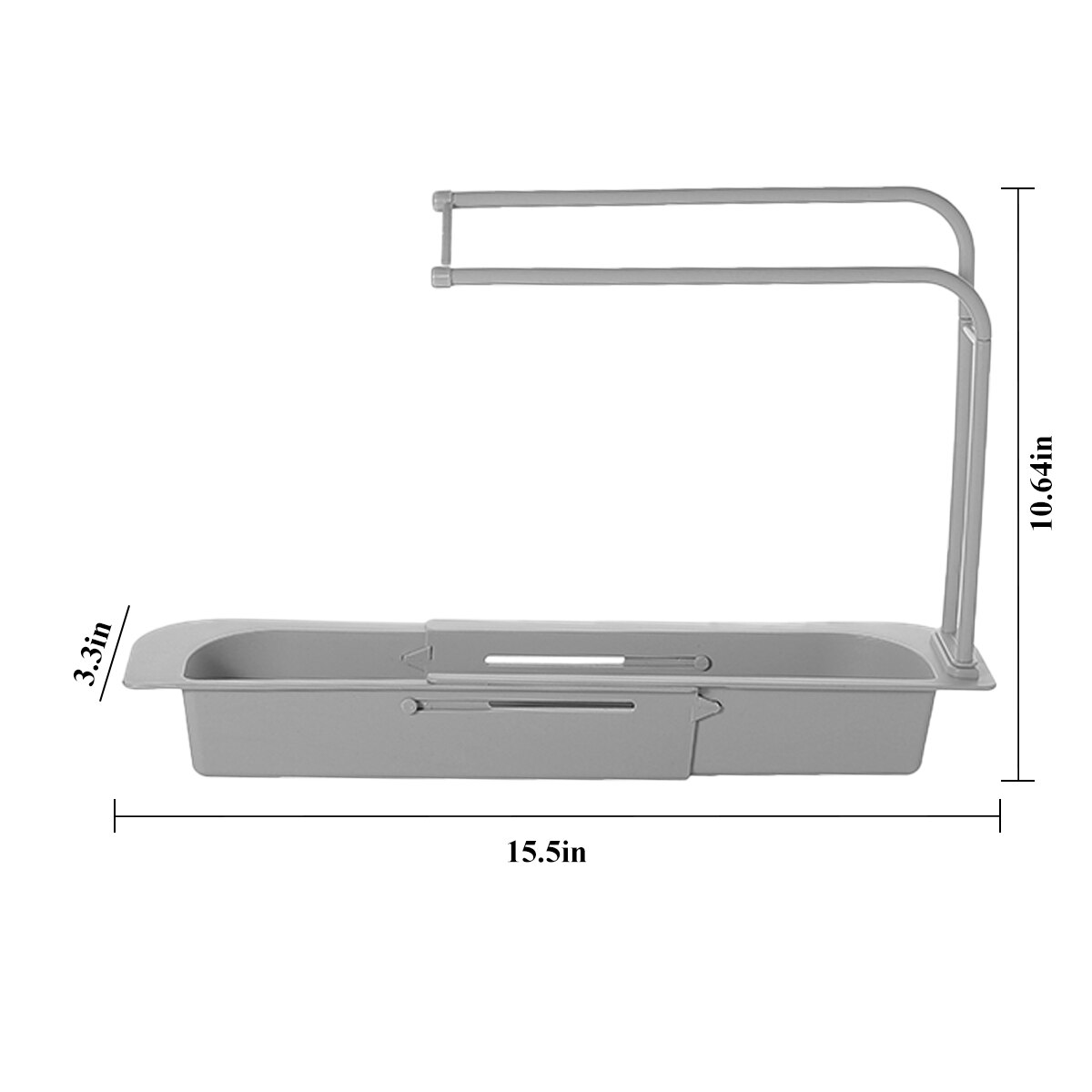 Égouttoir télescopique pour évier de cuisine, panier de rangement, porte-robinet réglable, accessoires de salle de bain: 02