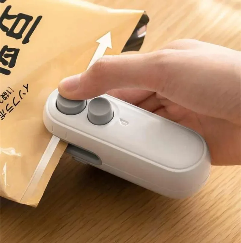 Mini-Versiegelungsgerät, tragbares Mini-Versiegelungsgerät, 2-in-1-Heißsiegelgerät für Snacks, wiederaufladbares Versiegelungsgerät für Höhle Heimgebrauch, Vakuumiergerät für Snacks, Plastiktüzehn