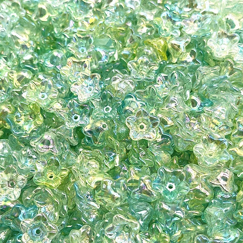 50 Uds. De tapas de cuentas acrílicas de campana de cambio Gradual de 7x13mm, accesorios de joyería, dijes, pulseras, cuentas espaciadoras para fabricación de joyas