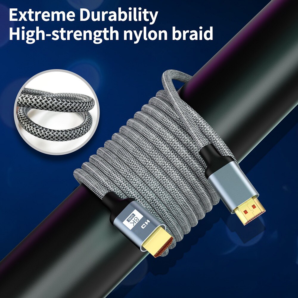 8K 60HZ Audio Video Cables High Speed Projection Gold Plated Cord 4K@120Hz HDMI-Compatible 2.1 Cable for Xbox One TV Box 1m 2m