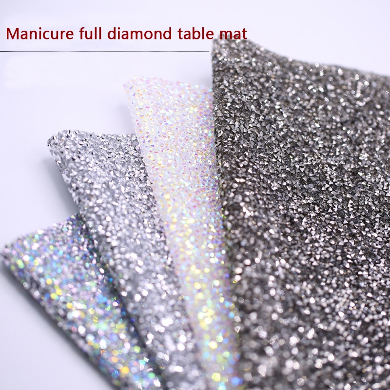 ANGNYA 1Pc luksusowy welur pełna diamentowa tarcza mata/luksusowy ekskluzywny gwóźdź Sztuka ręcznie poduszka poduszka podstawka na lakier robić paznokci miękki podłokietnik