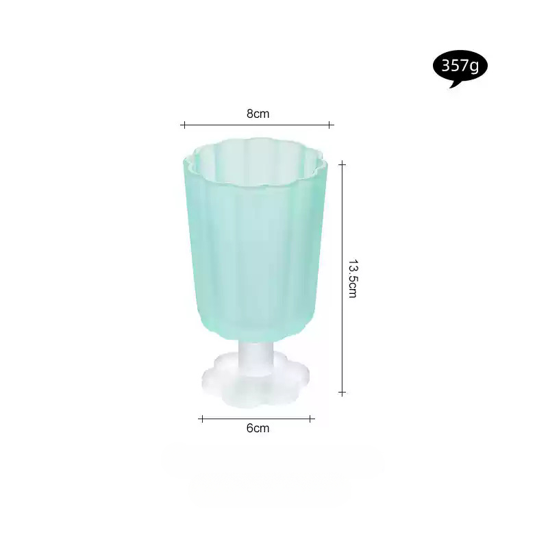 220ml Glass Colorful Flower Shaped Vase Plant Flower Arrangement Ornament Wine Glass Tea Drinking Glass Bar Drinkware Glass Cup: Red