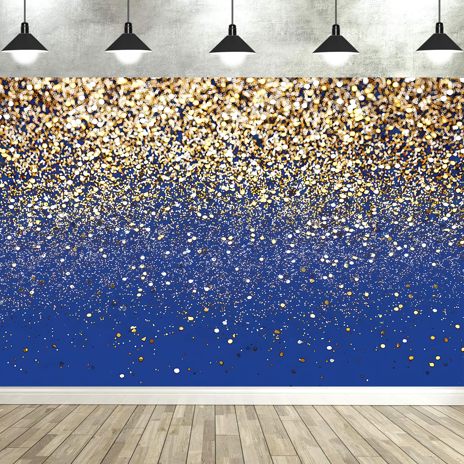 Dewprint Schwarz Gold Silber Glitzer Kulissen golden glänzend Punkt Stern Polka hell Bokeh Hintergründe für Geburtstag Hochzeit Party: Licht Braun / 150*300