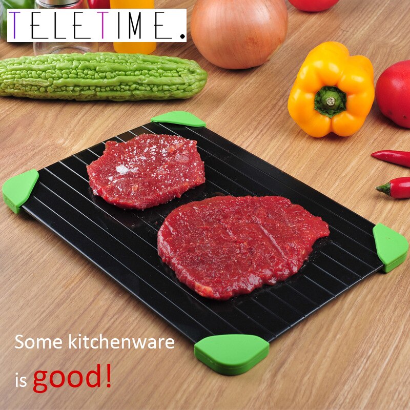 Fast Defrosting Tray Thaw Frozen Food Meat Fruit Quick Defrosting Plate Board Defrost Kitchen Gadget Tool With Diversion Trench