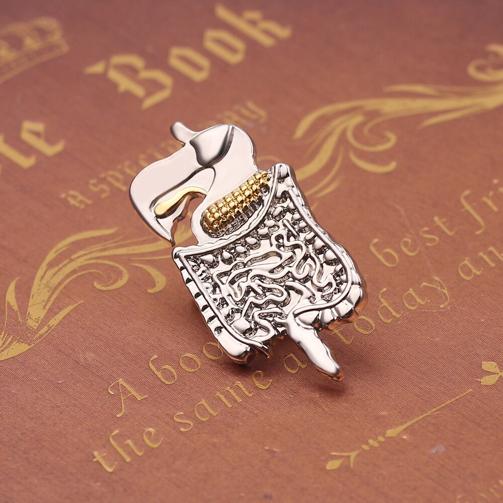 Intestino Risvolto Spille Spille in Metallo punk Dei Monili Delle Donne del Regalo dell'oro Del Nastro Medico Infermiere Dello Smalto Spilla Spilli