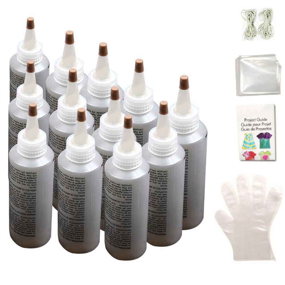 Tulipe permanente une étape cravate ensemble de teinture Kits de bricolage pour tissu Textile artisanat Arts vêtements pour projets Solo colorants peinture