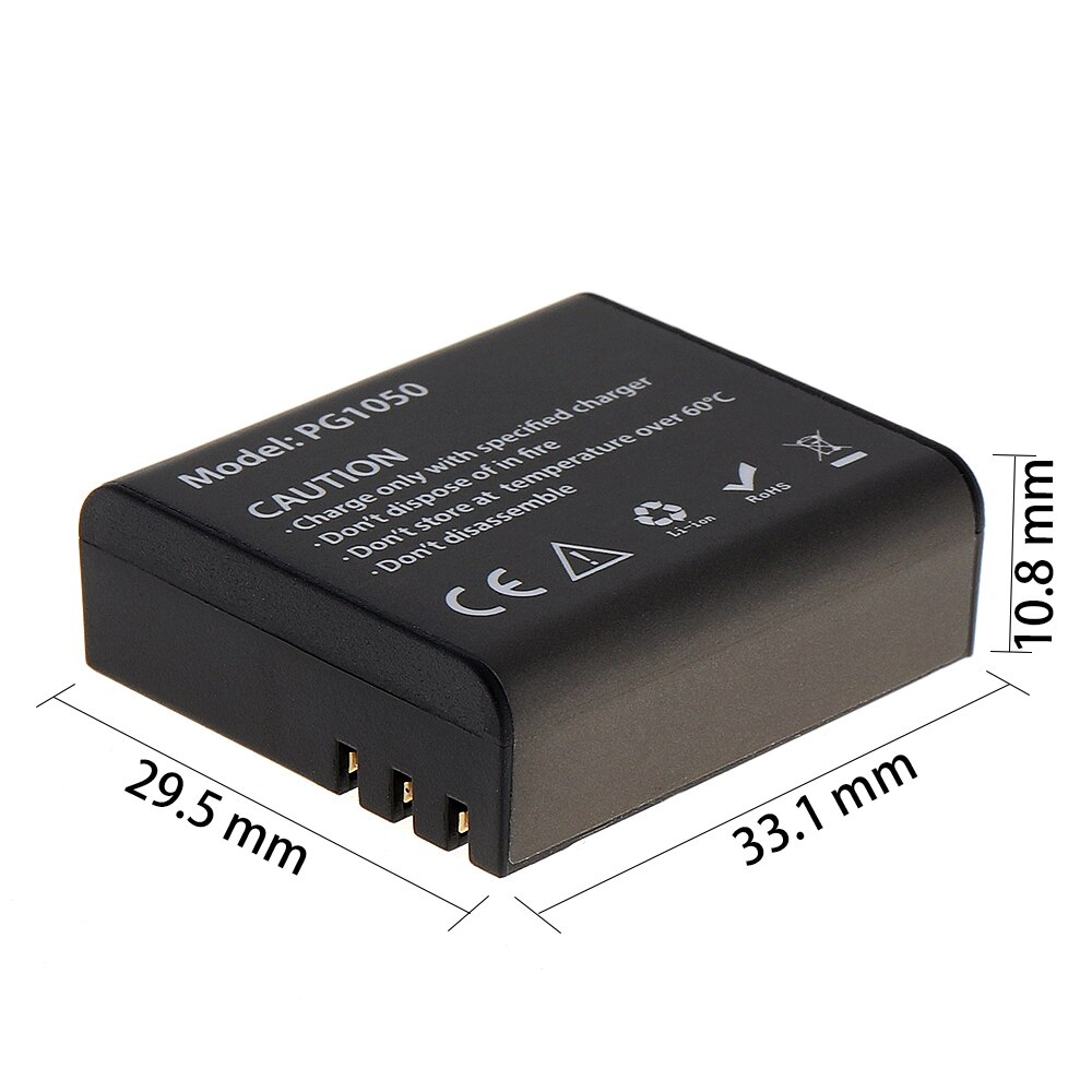 EKEN 2pcs/set 3.7V PG 1050mAh Battery for EKEN SJCAM Action Camera h9r h8r h6s h5s H3r C30 F68 SJ4000 with Dual Battery Charger