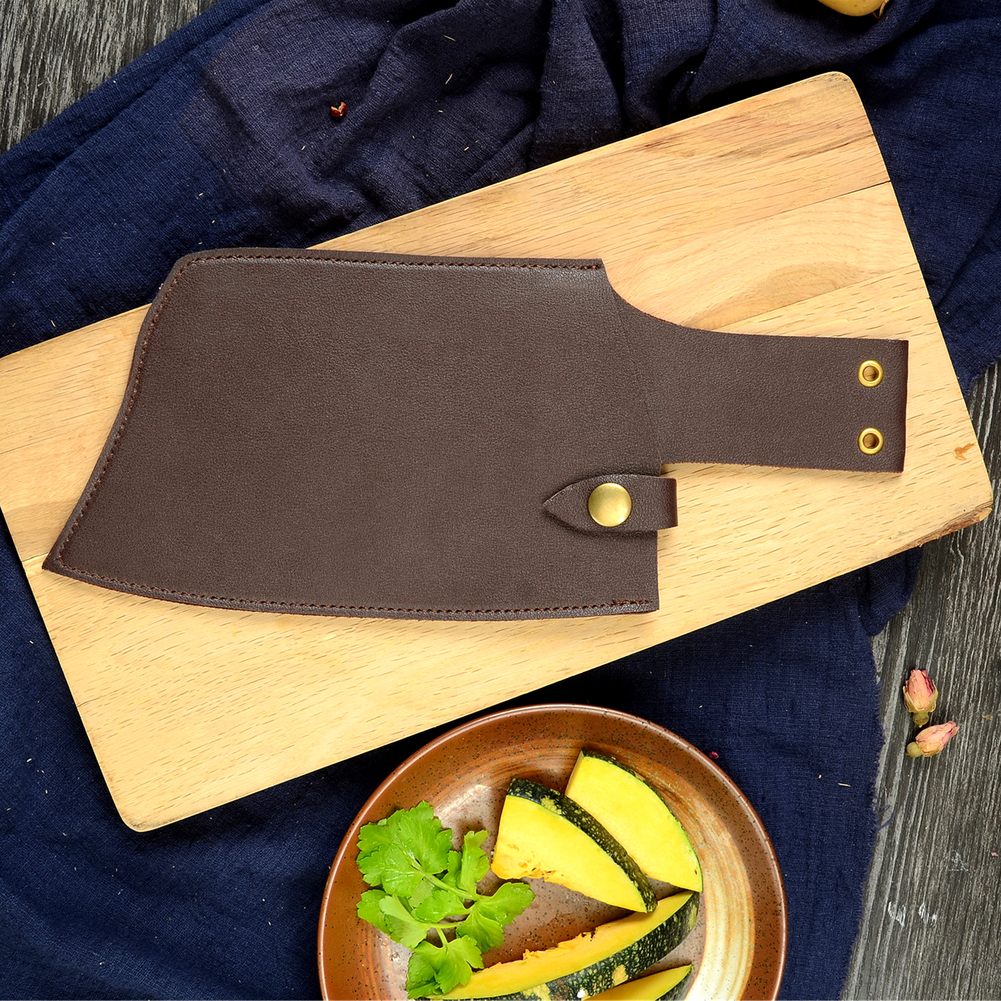 XYJ PU Leather Knife Sheath Belt Loop Blade Cover Kitchen Knives Chopping Cleaver Guard 5pack