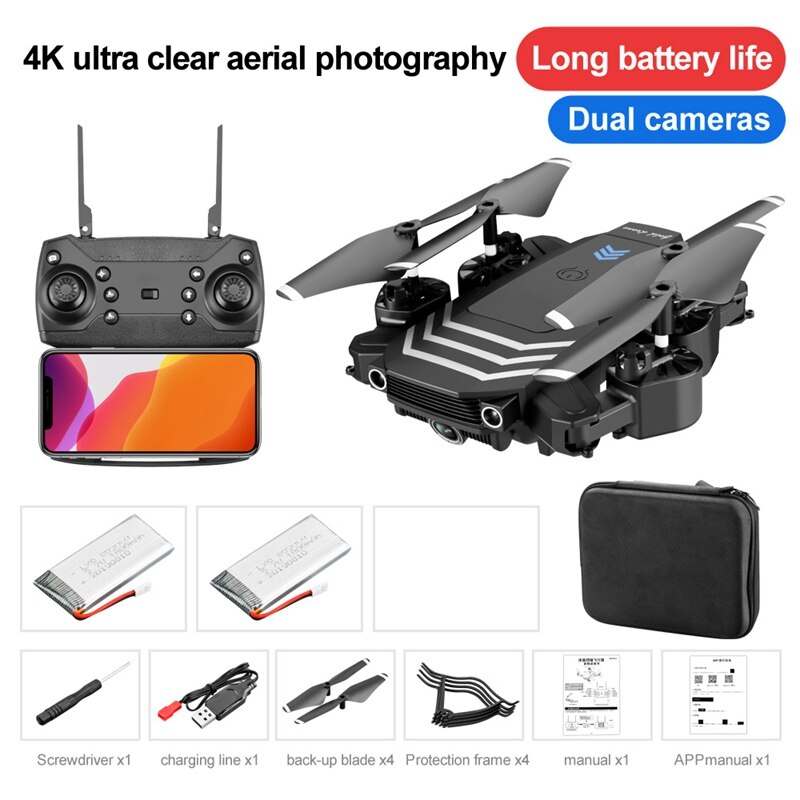 LS11 4K HD Dual Cameras Mini Drone Profissional Folding FPV Quadcopter Drones with Camera Toys for Children RC Quadcopters Toys: LS11 4K 2BA bag