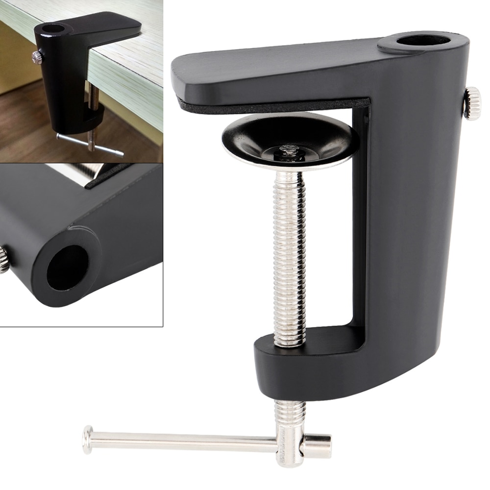 Abrazadera de soporte Cantilever de aleación de aluminio duradera, con diámetro de agujero de 12MM y alfombrilla antideslizante para soporte de micrófono
