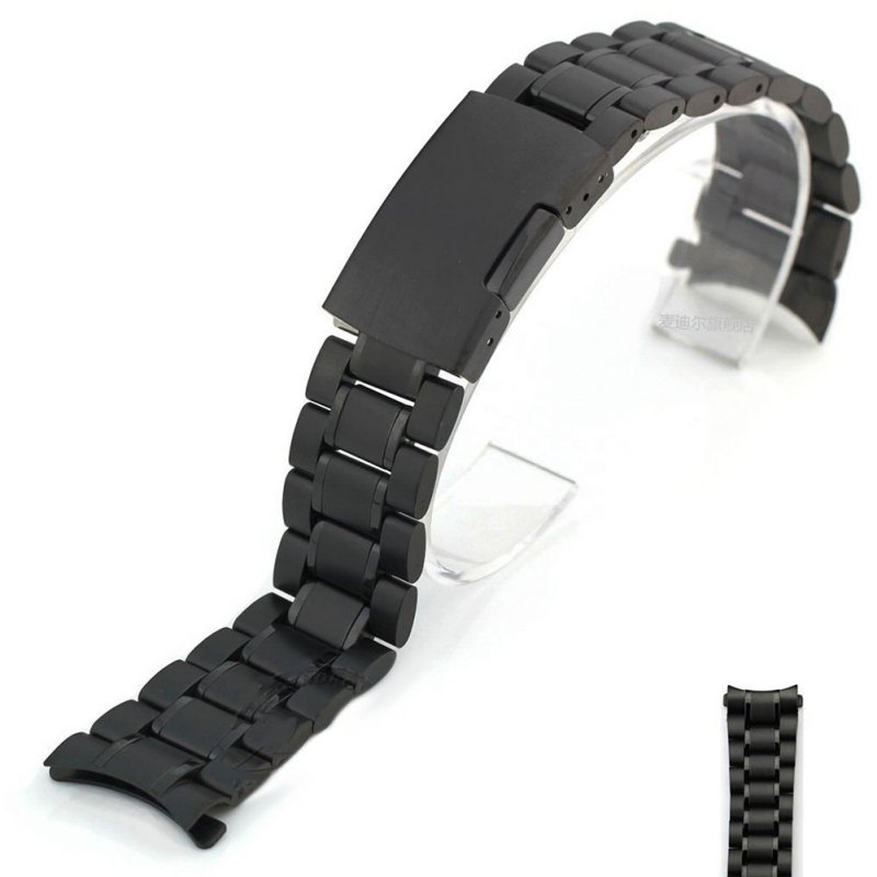 Men Watch Band Strap Stainless Stell Deployment Clasp Speed Master Wrist Women Band 18mm 20mm 22mm 24mm: Elbow Back / 24mm