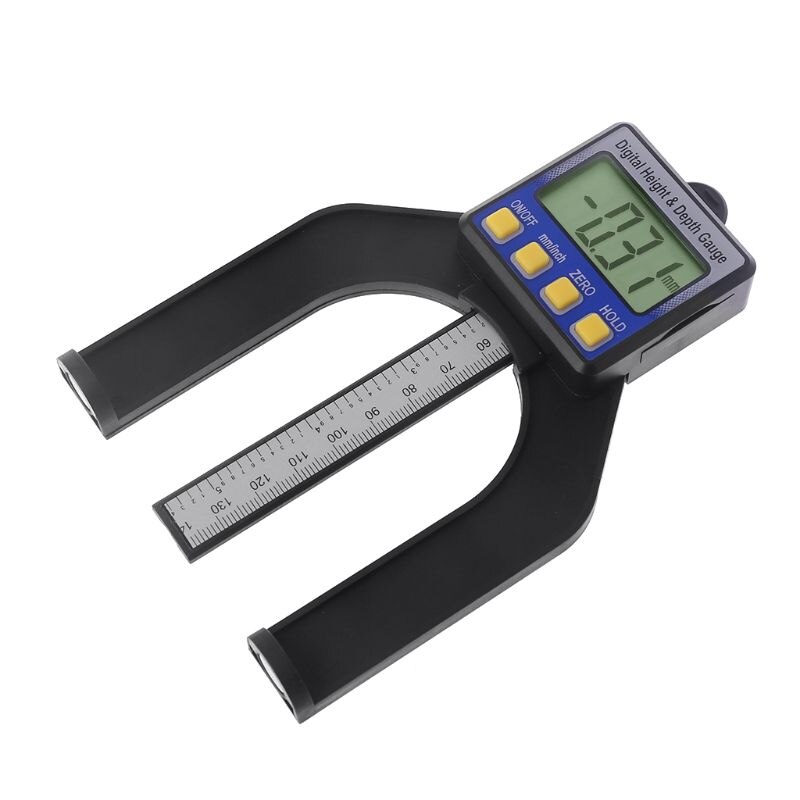 Digital höjd djupmätare mönsterdjup mätare lcd magnetisk självstående 80mm hand routrar mätverktyg