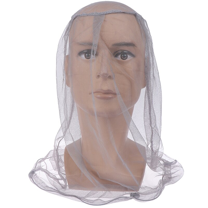 Gros tissu Midge moustique insecte chapeau Bug maille tête Net visage protecteur voyage Kits Camping randonnée en plein air équipement outil: Argent