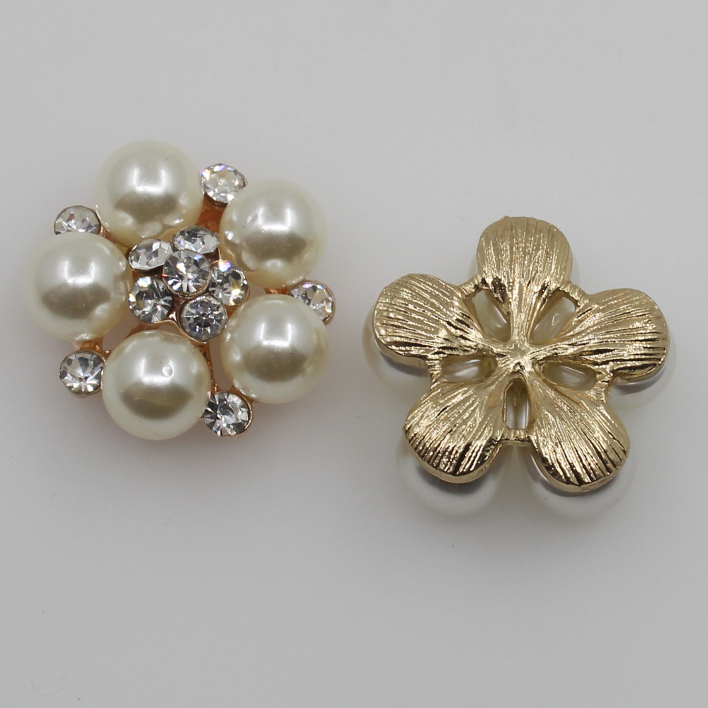 10pc gemengde maten strass parelknopen bruiloft decoratie diy flatback gouden kleding scrapbooking knutselen accessoires