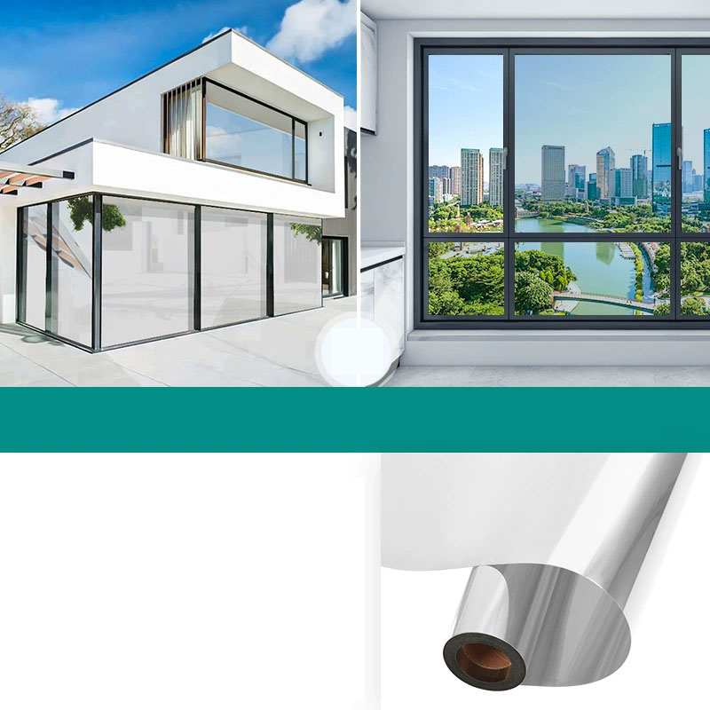 Yksisuuntainen peili-ikkunakalvo suojaa eristyslasikalvo yksityisyys koti-ikkuna parveke aurinkovoidetarra: 86 mmx 108mm / Samppanja