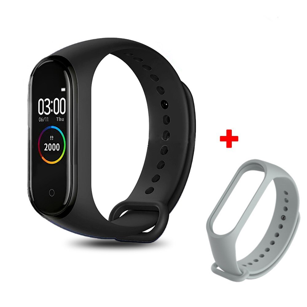 M4 Smart Band Fitness Trcker braccialetto sportivo pedometro frequenza cardiaca pressione sanguigna Bluetooth salute cinturino impermeabile Smartband: M4 with gray strap