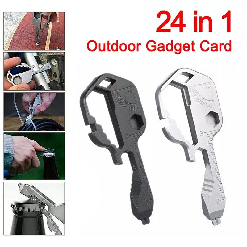 Outdoor Multi-Tool Key Multi Pocket Tool Keyring Key Ring Spanner Hex Wrench