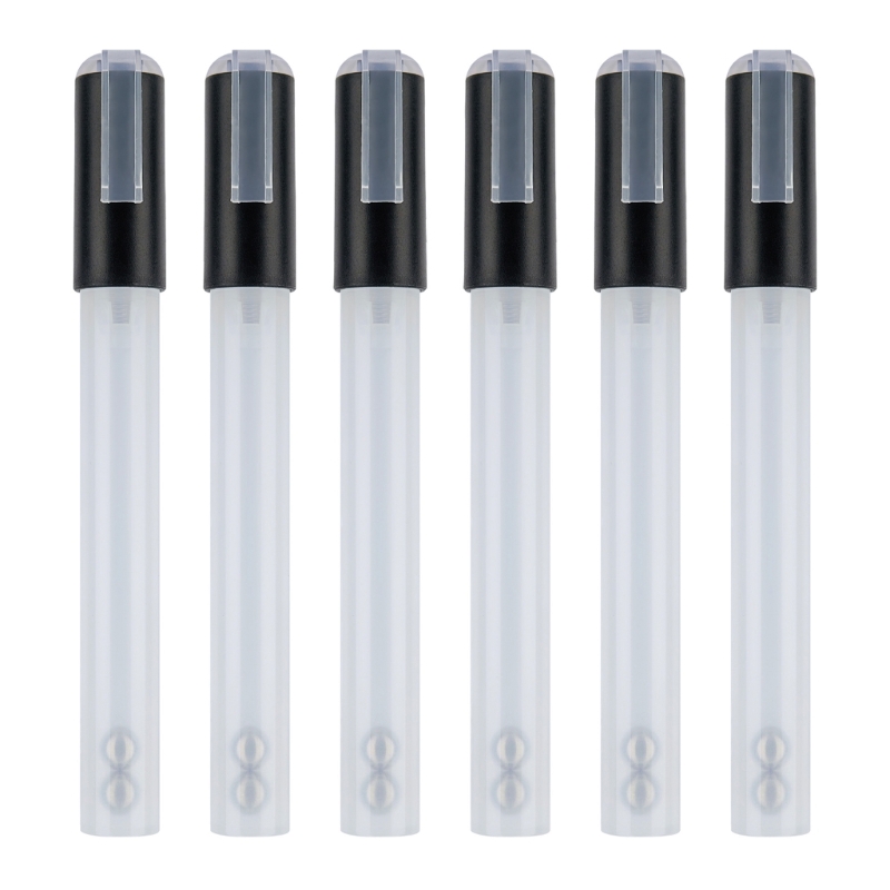 Rotuladores rellenables vacíos, bolígrafo de pintura en blanco, marcadores de grafiti, marcadores acrílicos, punta redonda/escalpillo para colorear y pintar, 6 uds.: Default Title