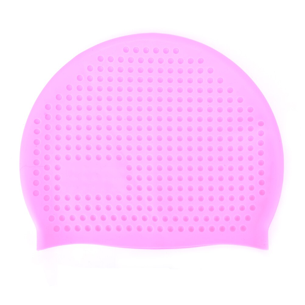 7 Colors Swimming Caps Women and Men Universal Silicone Swim Cap Waterproof Hair Ear Protect Swimming Cap JETTING: Pink