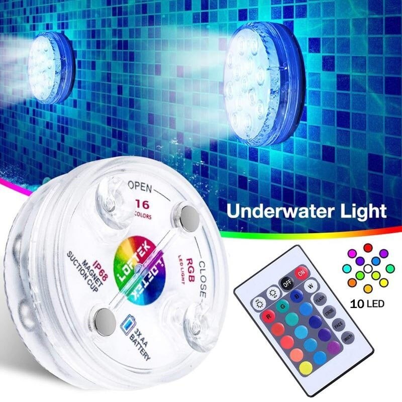 16 Kleuren Led Onderwater Licht Waterdicht Aquarium Light Dompelpompen Zwembad Lamp Met Afstandsbediening Aquarium Lamp