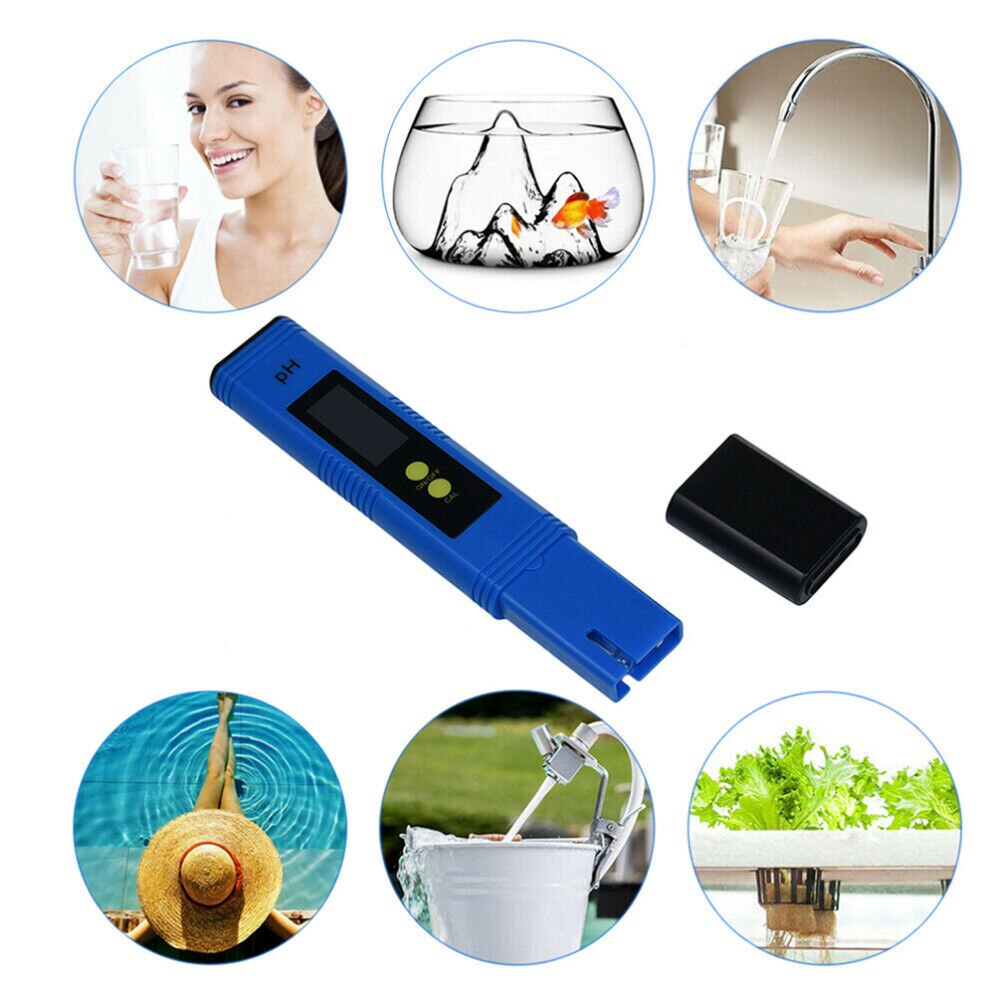 Pluma medidora de PH LCD Digital de exactitud del probador 0,1 agua de la piscina del acuario orina de vino calibración automática herramienta de prueba de agua precisa