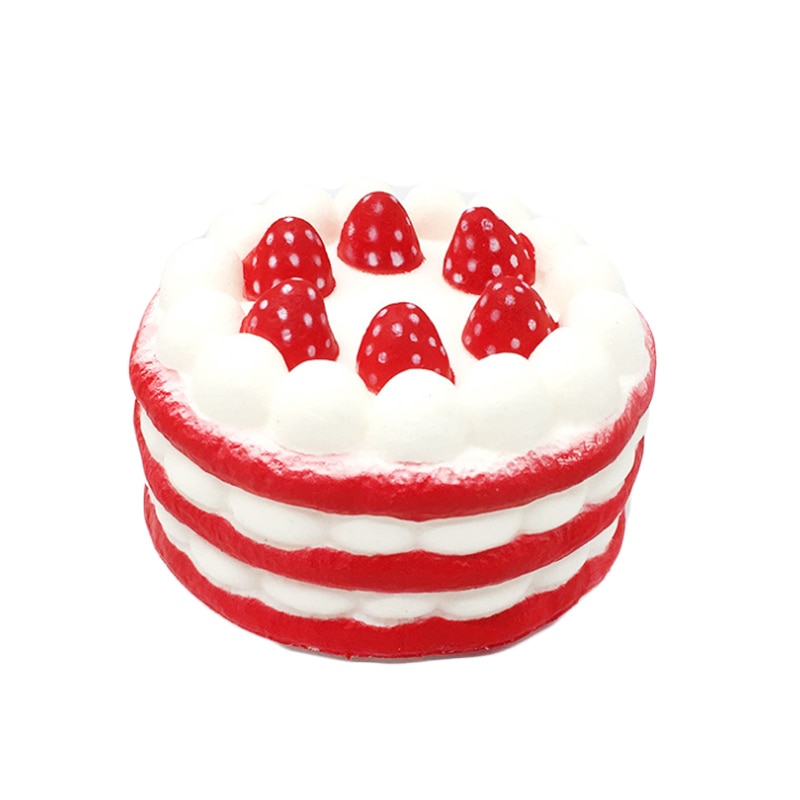Jumbo Strawberry Cake Squishy Simulation PU Bread Slow Rising Soft Squeeze Toy Sweet Scented for Children Birthday Fun