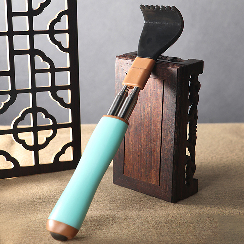 Gratte-dos télescopique Portable rétractable en acier inoxydable, outil de Massage des démangeaisons, grattoir Double pôle réglable,: Rose Red