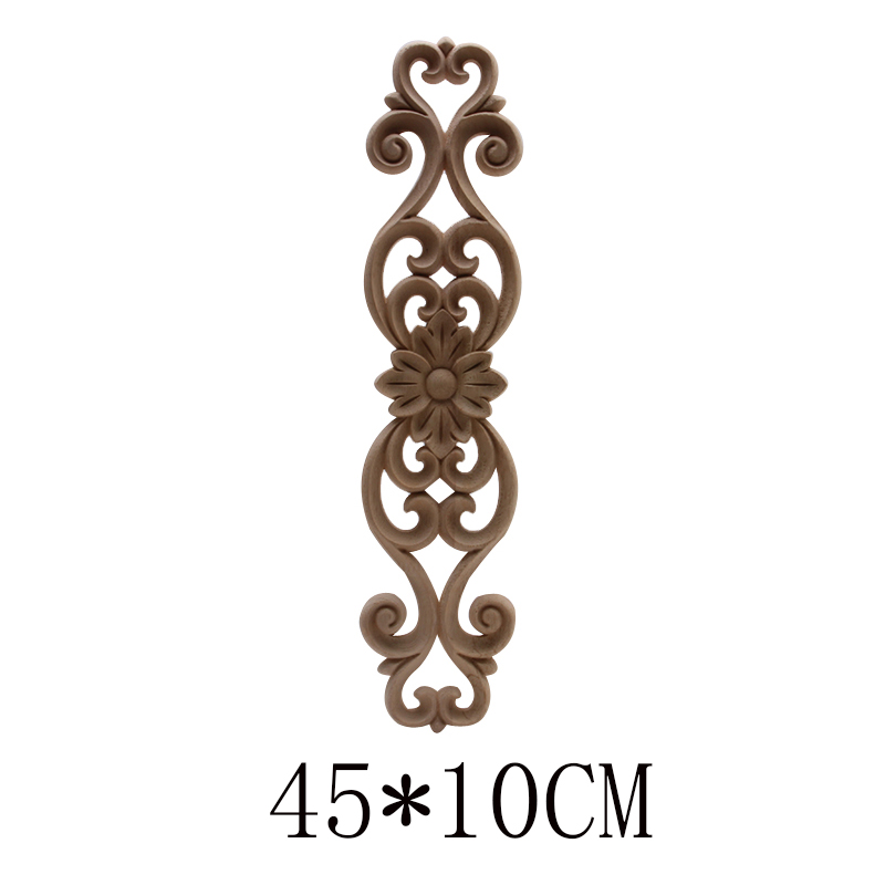 Apliques de madera Calcomanía para madera artesanía de madera tallada decoración Ornamental largo grande de goma muebles de madera ventana puertas de armario de esquina