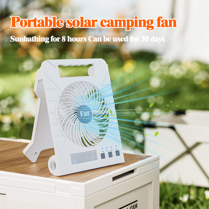 Tragbares faltbares Solarpanel mit USB-Lüfter, kompaktes Solarladegerät für Outdoor-Camping, Wandern, Notfall
