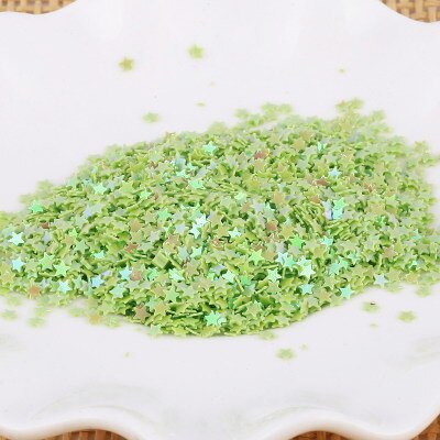 30G 3Mm Star Pailletten Nail Art Platte Losse Pailletten Glitter Pailetten Wedding Craft Kids Diy Accessoires 5 Kleuren beschikbaar: Light Green AB