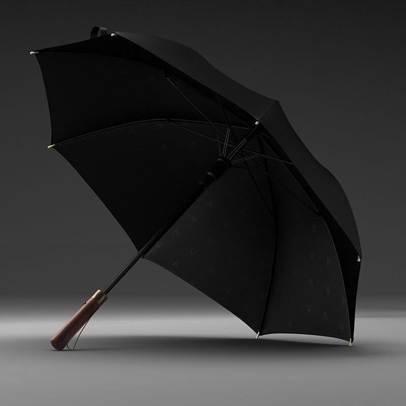 Paraguas largo de doble capa con mango de madera para hombre y mujer paraguas de Golf de 8K, a prueba de viento, para exteriores, dos colores,