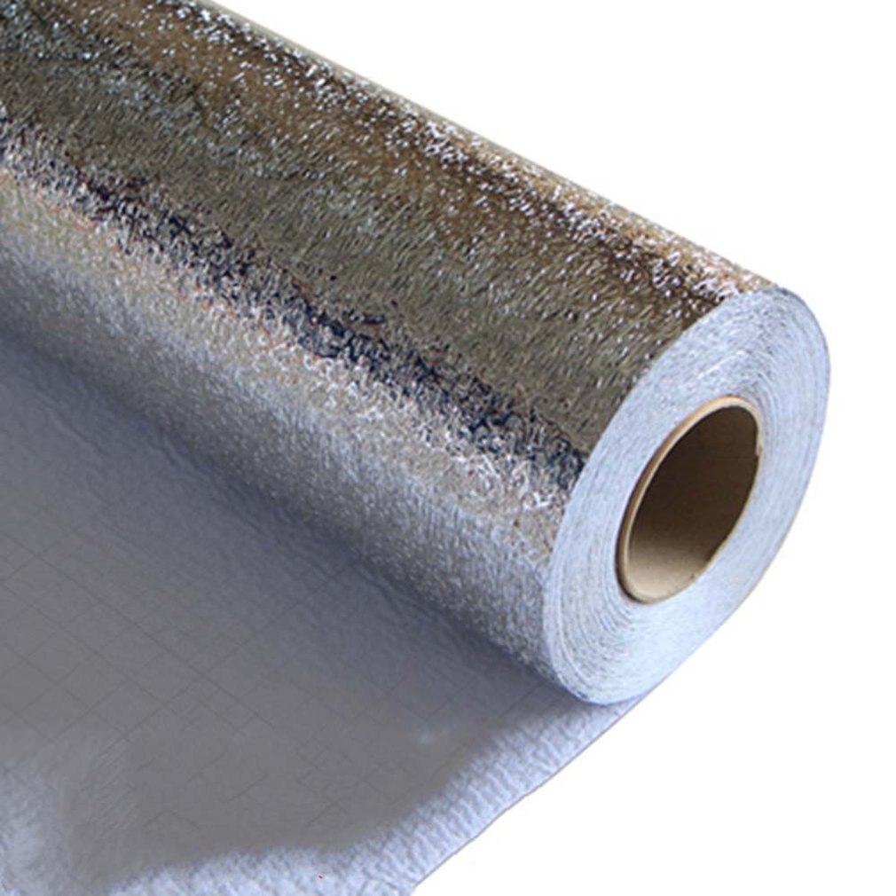 Aluminum Foil Wall Papers Kitchen Oil Stickers Waterproof Moisture Self-Adhesive Kitchen Cabinet Pad Paper Wallpaper: Orange40x1M
