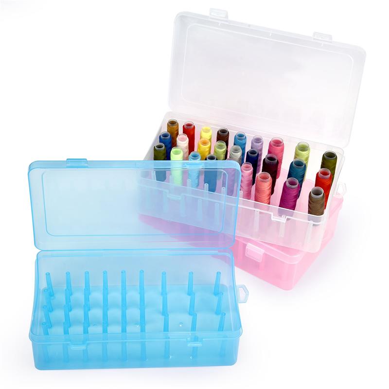 42-Achsen-Nähgarn-Kasten, Spulen, Aufbewahrungskoffer, transparente Nadelspule, 24 Gitter, Organizer, Haushalt, DIY, Nähzubehör