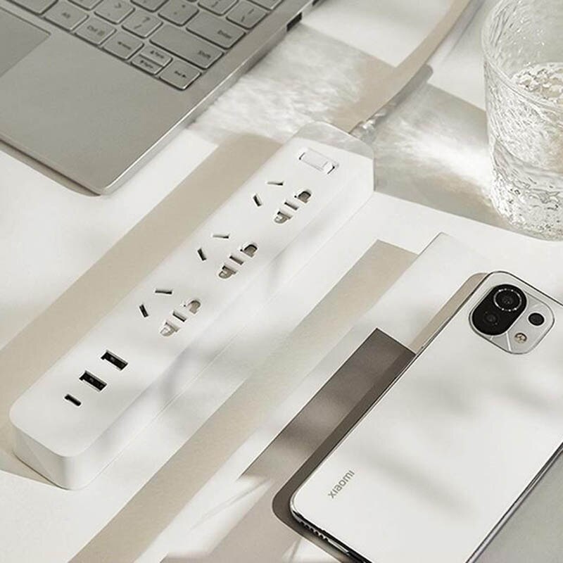 Xiaomi-regleta de carga rápida Mi Mijia QC3.0, 20W, 2A1C + 3 enchufes, extensión de interfaz de enchufe estándar, cable de 1,8 m, plat, novedad