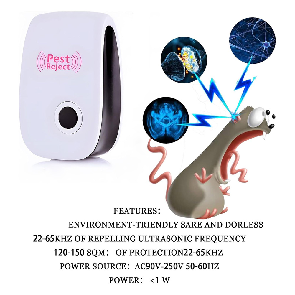 6Pcs Ultrasonic Pest Repeller Insect Bug Repeller Long Range Pest & Insect Deterrent Multi-Function for Home Office Hotel