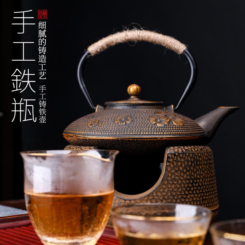 Tetera japonesa para el hogar, tetera de hierro fundido clásica hecha a mano, para el cuidado de la salud