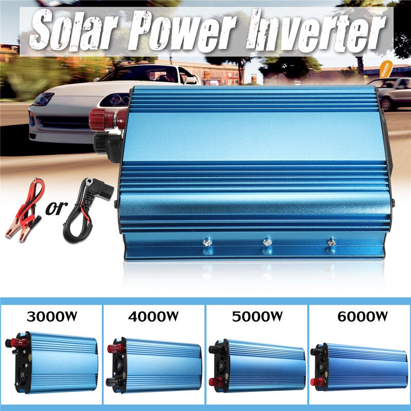 Auto-omvormer 3000w dc 12/24/48/60v to 220v zonne-energieomvormers voor roadtrips, vakanties, buitenactiviteiten, auto's en vrachtwagens
