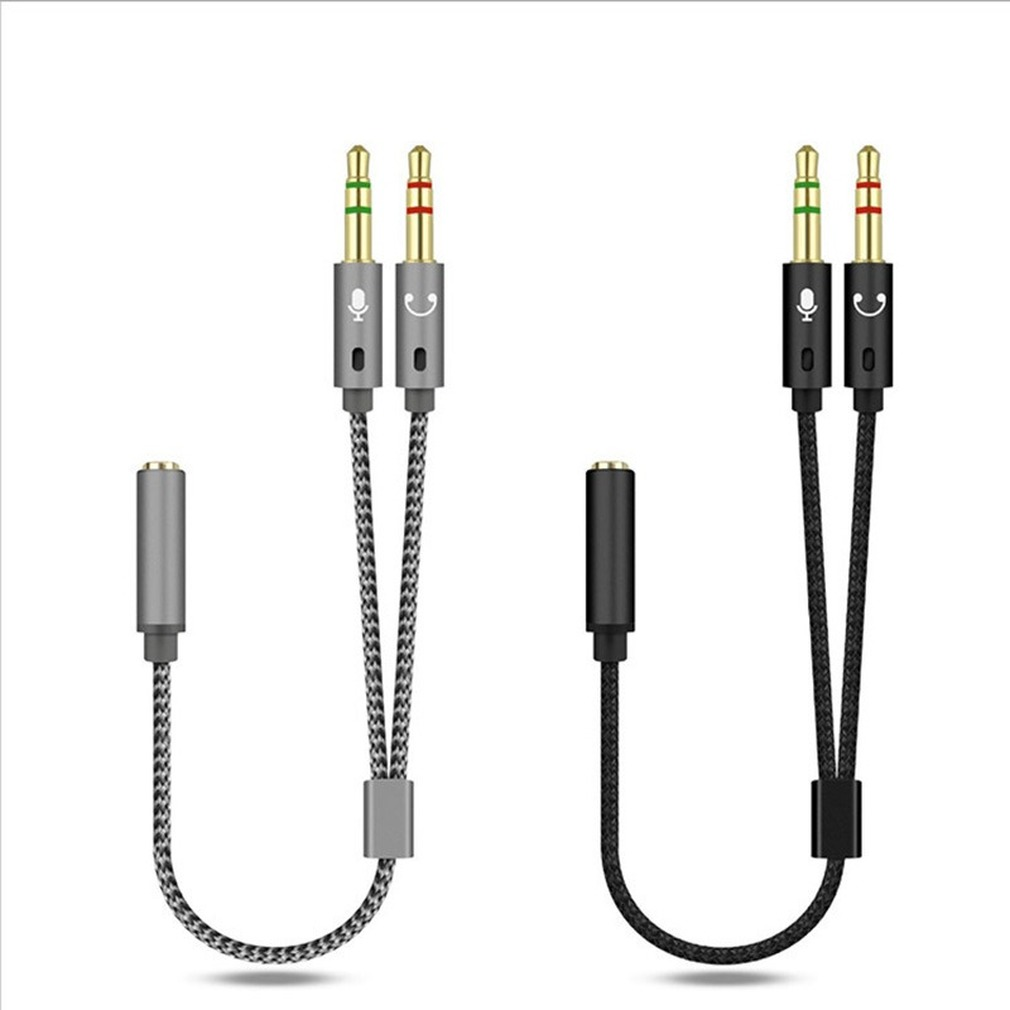 Câble séparateur de casque pour ordinateur 3.5mm femelle à 2 mâles 3.5 Jack micro Audio séparateur en Y adaptateur de Microphone câble Aux