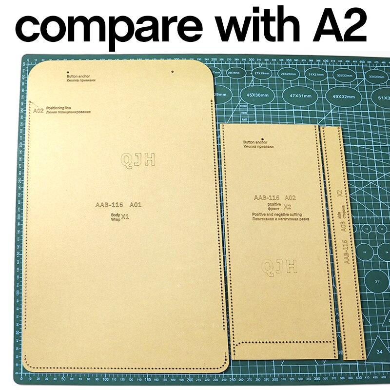 DIY Handmade Personality Men Document Envelope Packaging Kraft Paper and Acrylic Template Handmade Leather Craft Bag