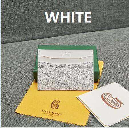 Men's Women's Wallets Purse Handbags Bags Card Holder PU Leather With Dust Bag & Green Box: white