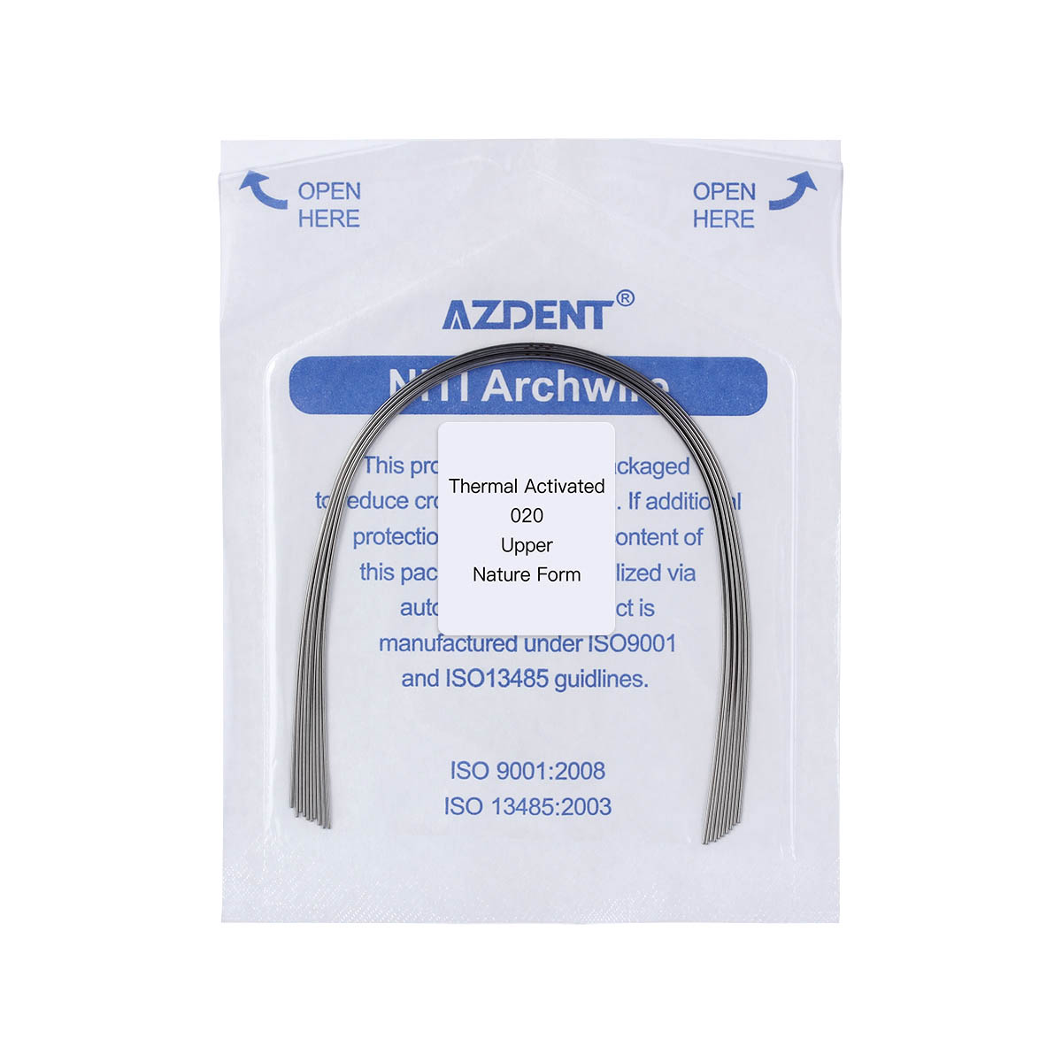 AZDENT 10 Pcs/Pack Dental Orthodontic Niti Thermal Activated Round Arch Wire Natural Form