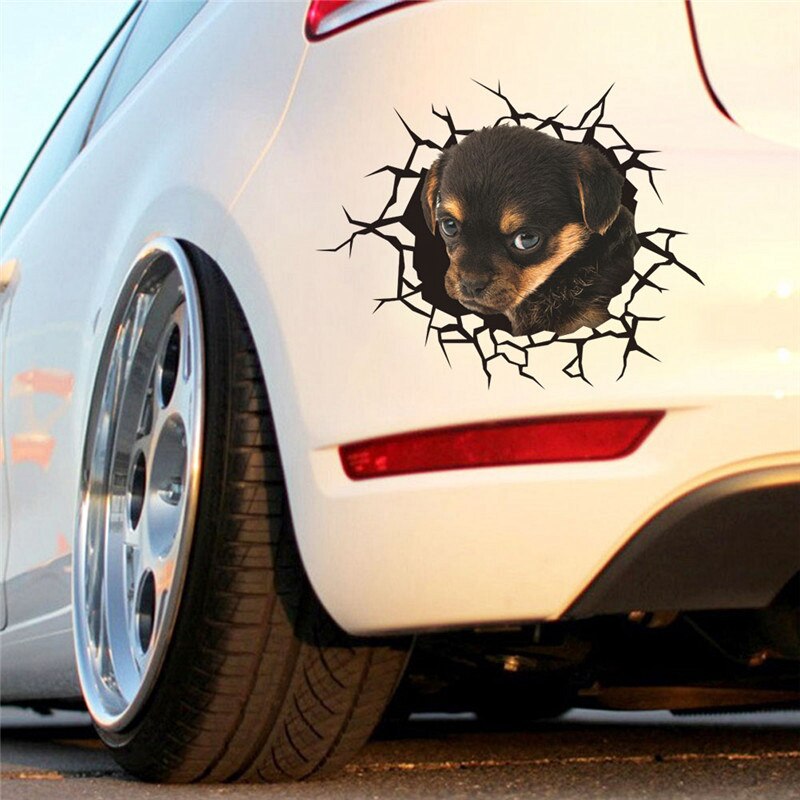 Grappige Honden Wc Stickers Voor Washroom Home Decoratie Diy Vivid 3d Gebroken Gat Patroon Puppy Muurschilderingen Creatieve Pvc Muur decal