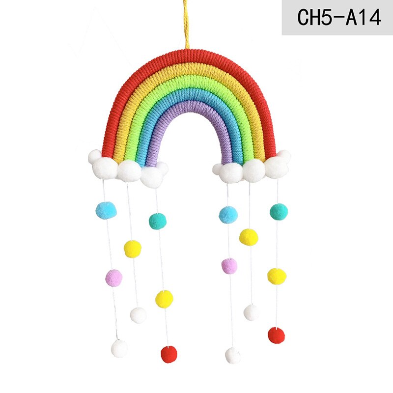 DIY Seil Regenbogen Zauberstab Hängende Dekoration Handarbeit Gewebt Regenbogen Dekoration nordisch Baby Zimmer Zubehör Wohnzimmer Wohnkultur: 14