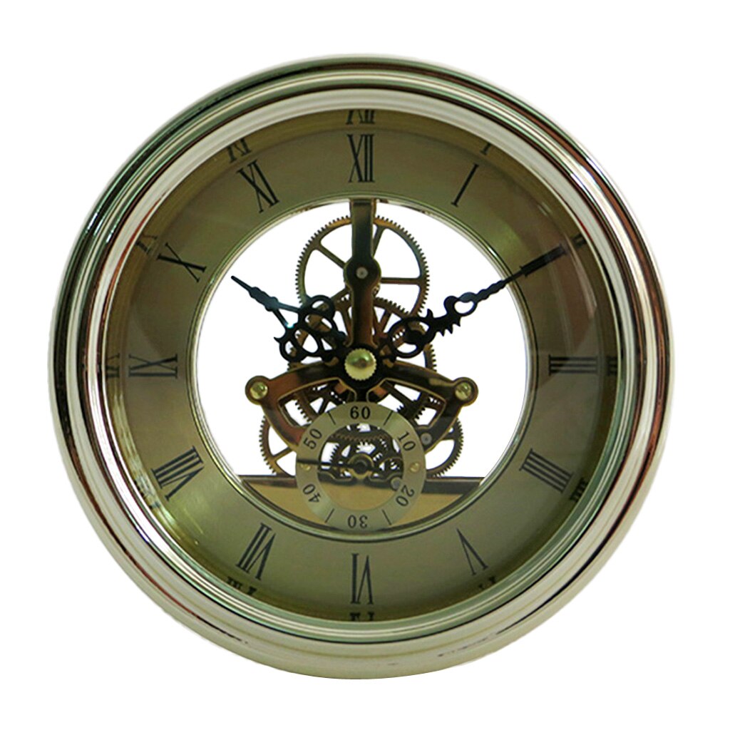 Skeleton Quartz Clock Movement Insert Roman Numeral DIY Craft: Gold