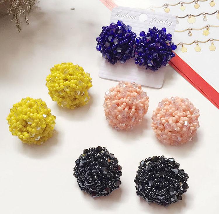 Novo Simples Multicolor Resina Étnico Handmade Frisado Brincos Para As Mulheres Acessórios de moda Boemia Brincos Jaquetas Moda Jóias