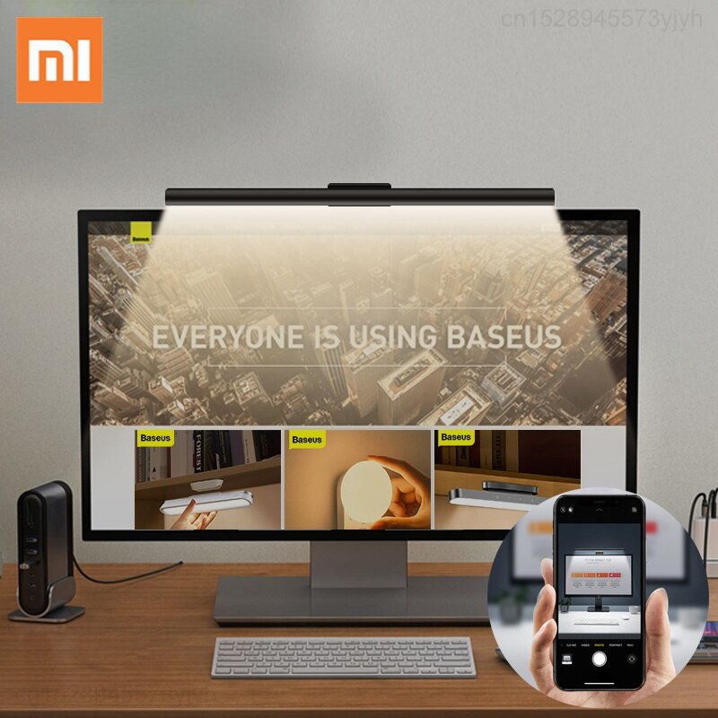Xiaomi Baseus LED Desk Lamp Dimmable Office Computer Eye-caring Table Lamp for Study Reading Screen Monitor Hanging Light Bar