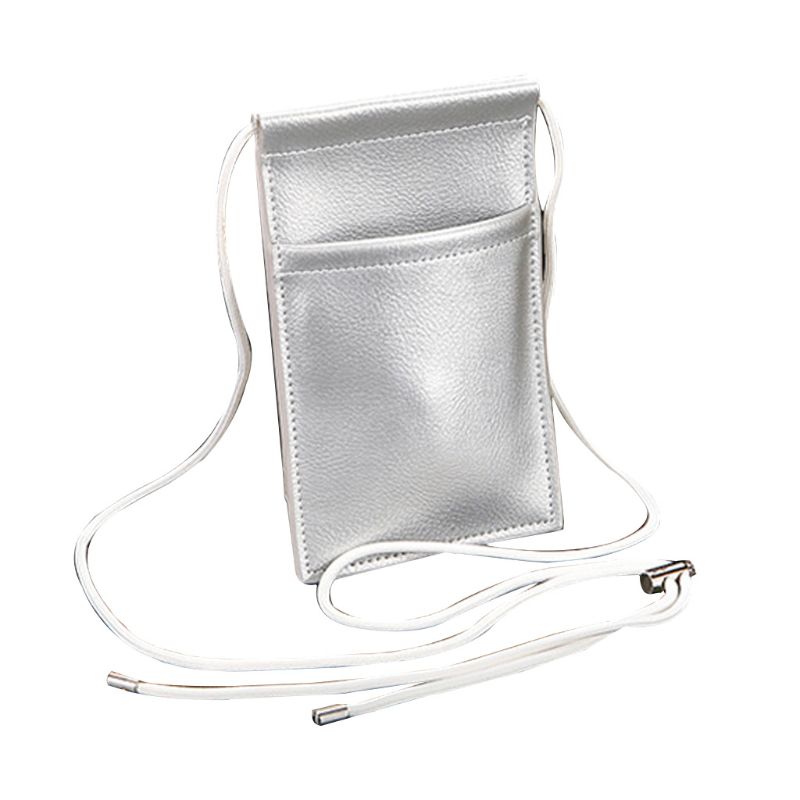 Friseur Schere Tas - PU Leder Organizer - Kamm Clip Aufbewahrungstaschen - Tragbare Salon Werkzeugtasche: Silber