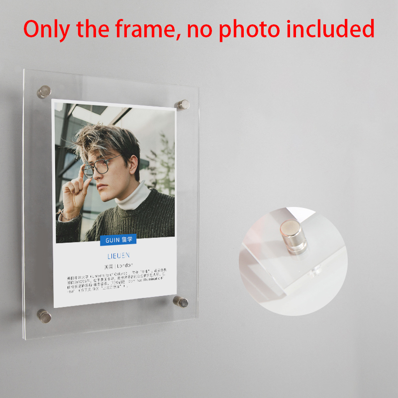 Acrylic Suspended Photo Frame Children'S Painting Wall Hanging Free Punch Nail Display Artwork Mounting Frame Display Frame: 12 inch / Yellow